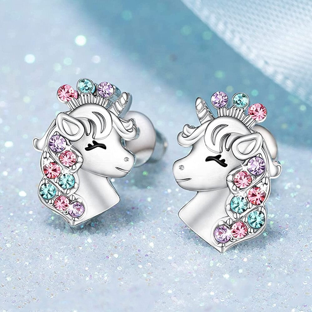 Boucles d’Oreilles Licorne Mignonne glamour