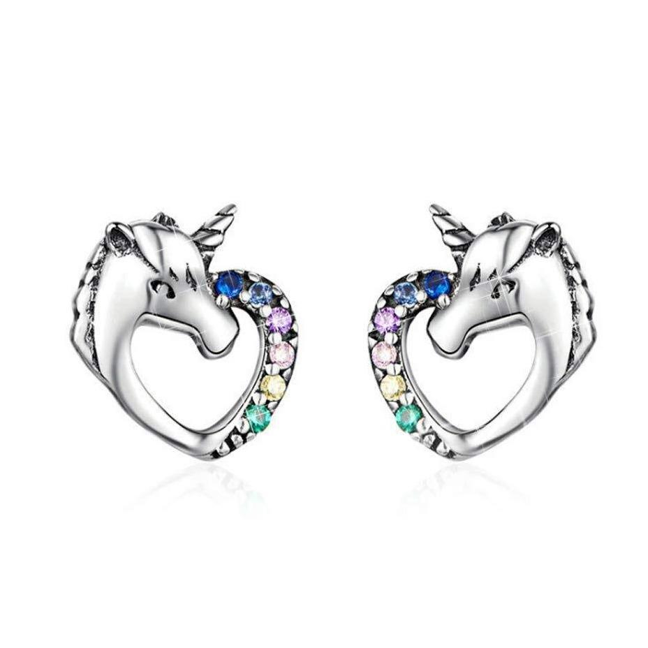 boucles d’oreilles licorne en argent