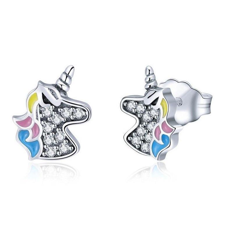 Boucles d’Oreilles Licorne Fantaisie en argent