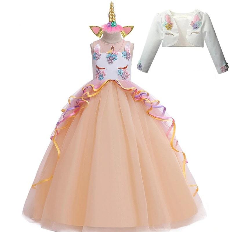 robe déguisement licorne orange