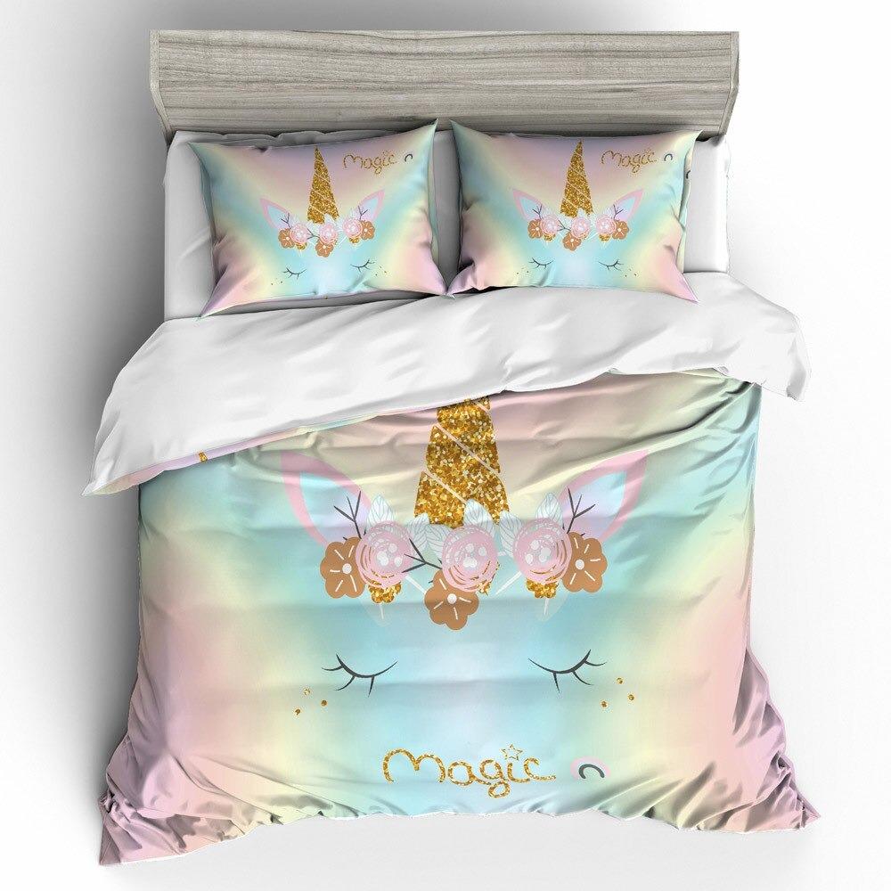housse de couette licorne corne magique