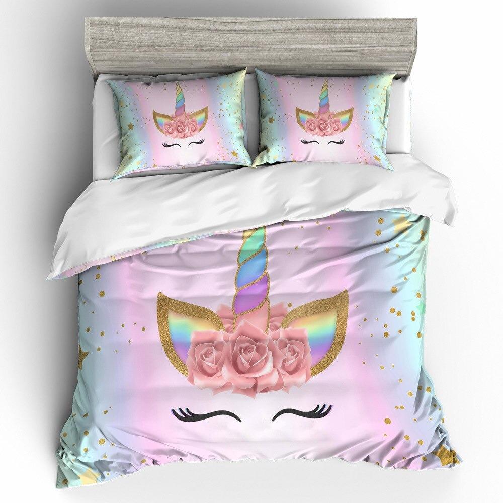 housse de couette licorne fleurie