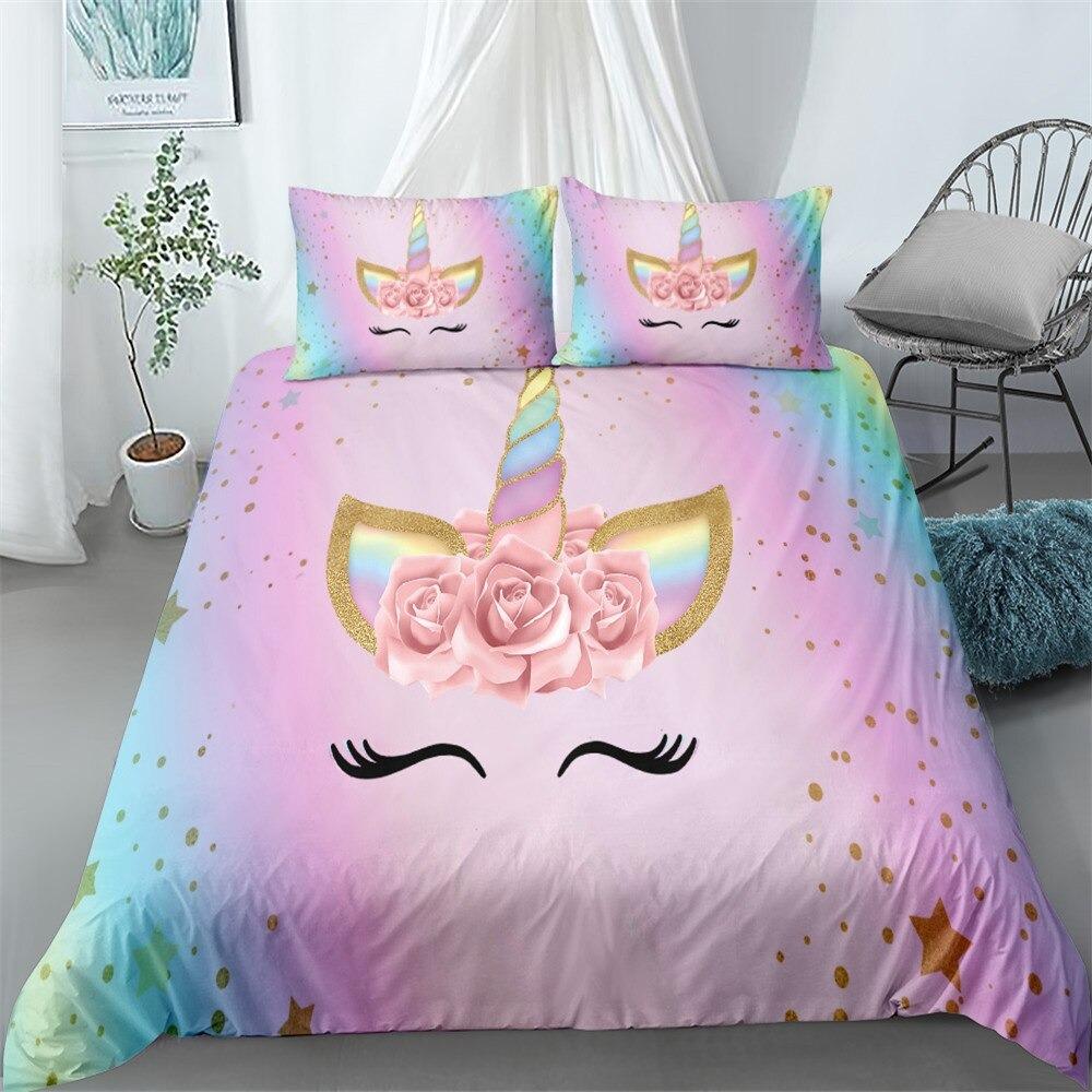Housse de Couette Licorne Couronne de Princesse