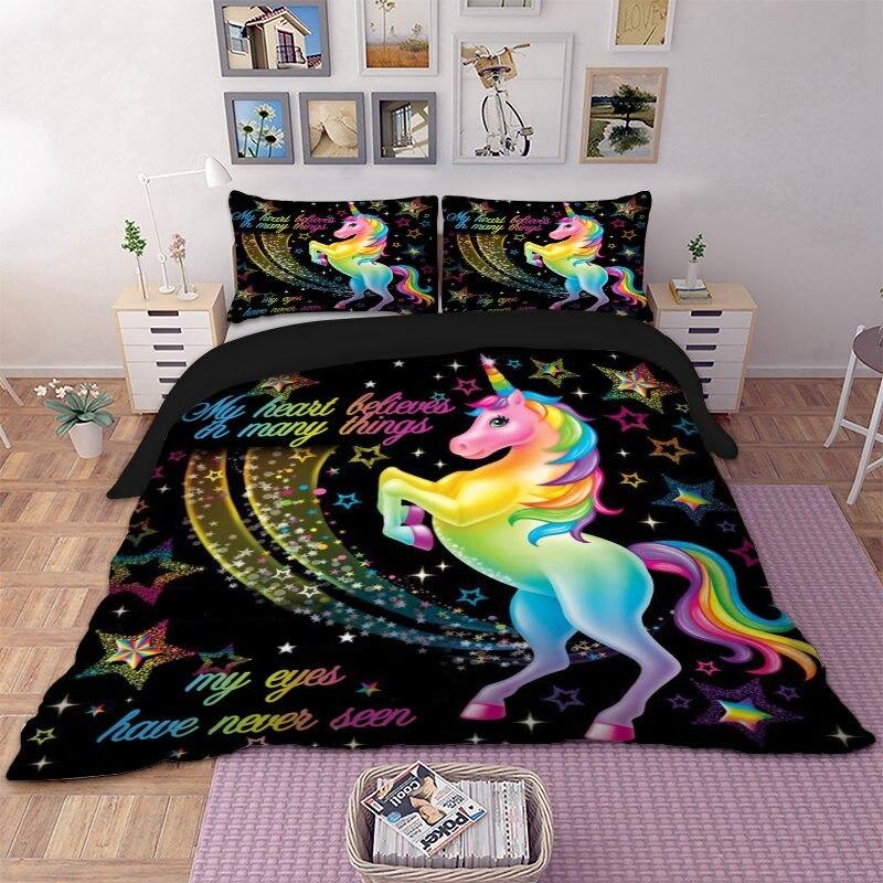 Parure de lit licorne étoilée