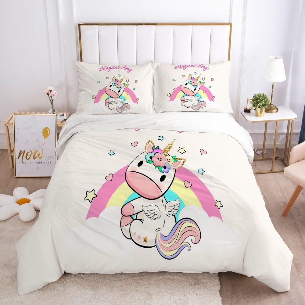 Housse de Couette Licorne Bébé Fée Blanc