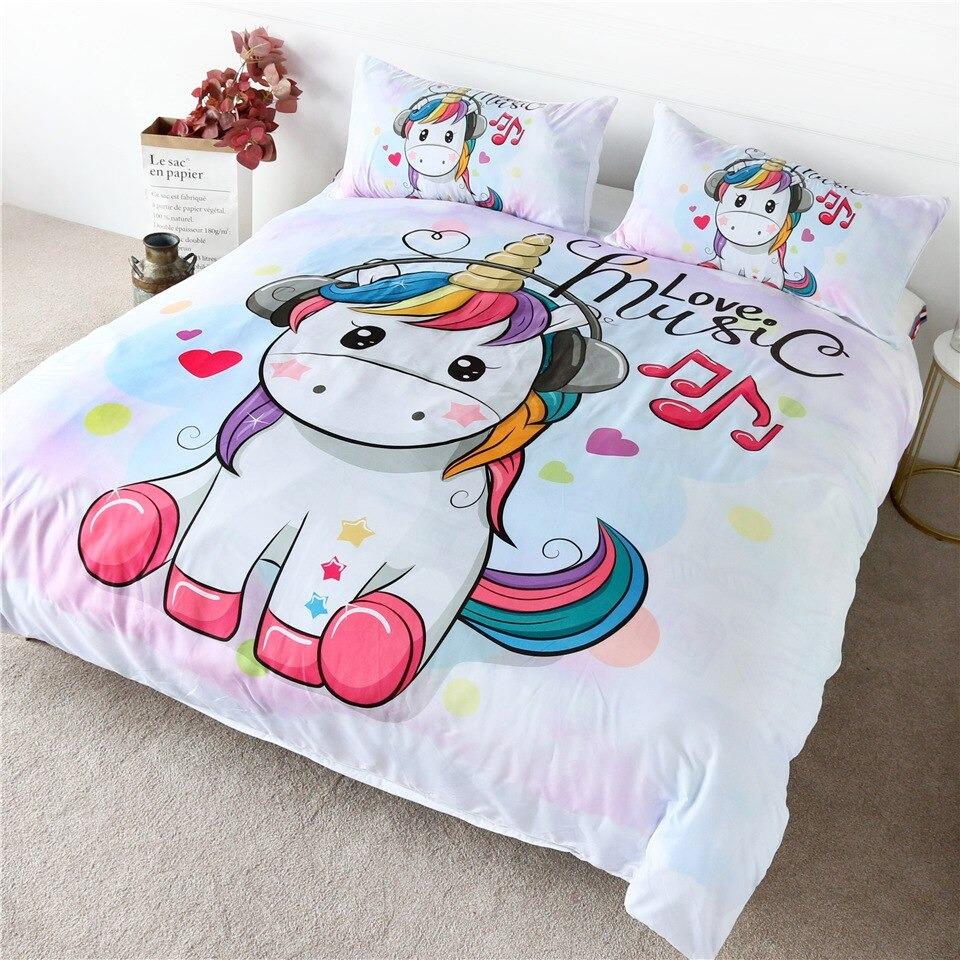 housse de couette licorne kawaii
