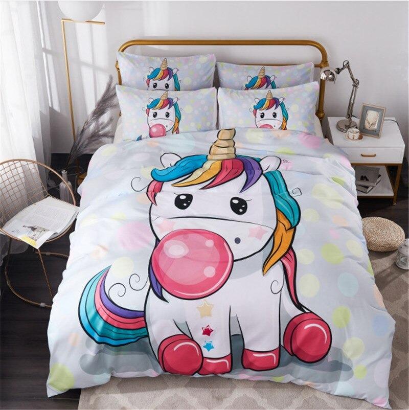 housse de couette licorne fille kawaii