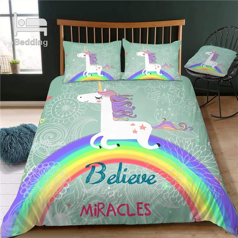 housse de couette licorne miracles enfant