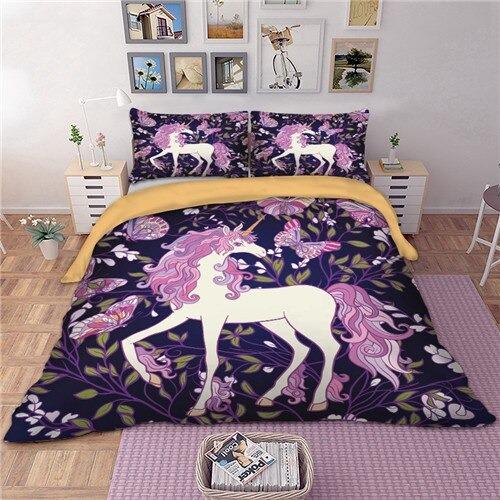 Housse de Couette Licorne Papillon