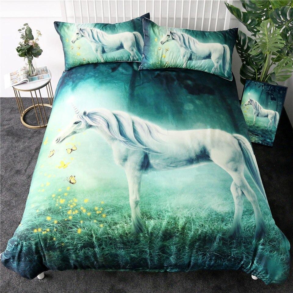 housse de couette licorne blanc