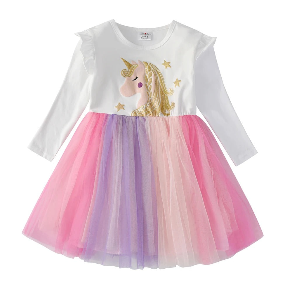 robe licorne enfant multicolore