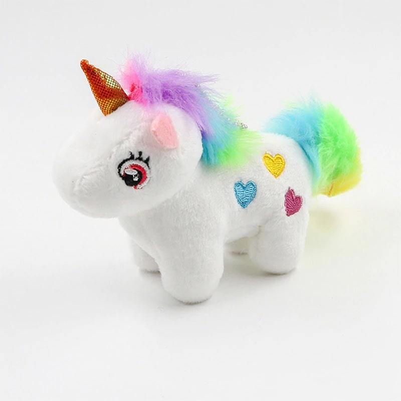 jouet licorne rose avec pendentif