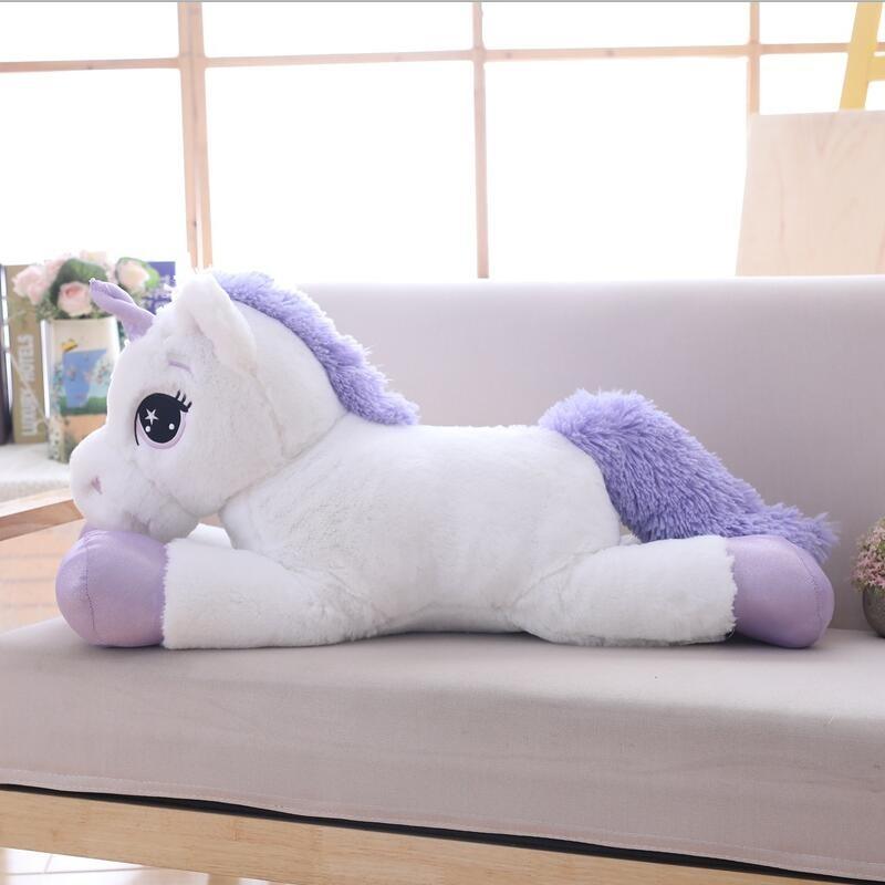 Peluche Licorne Géante Blanche 80 cm