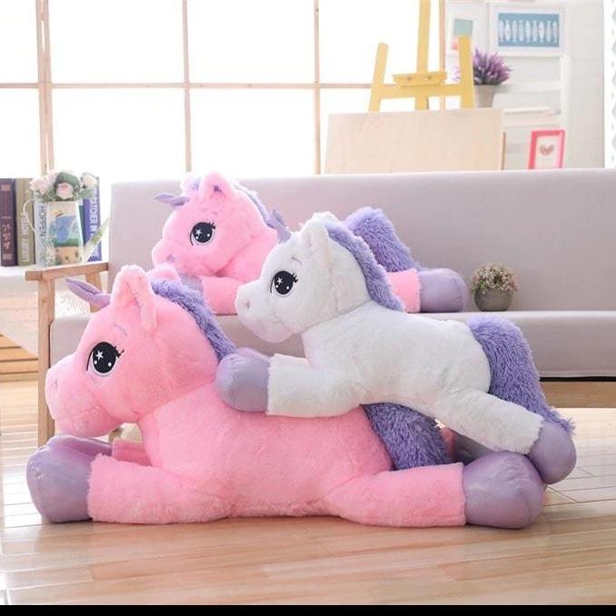 Peluche Licorne Géante Blanche 110 cm