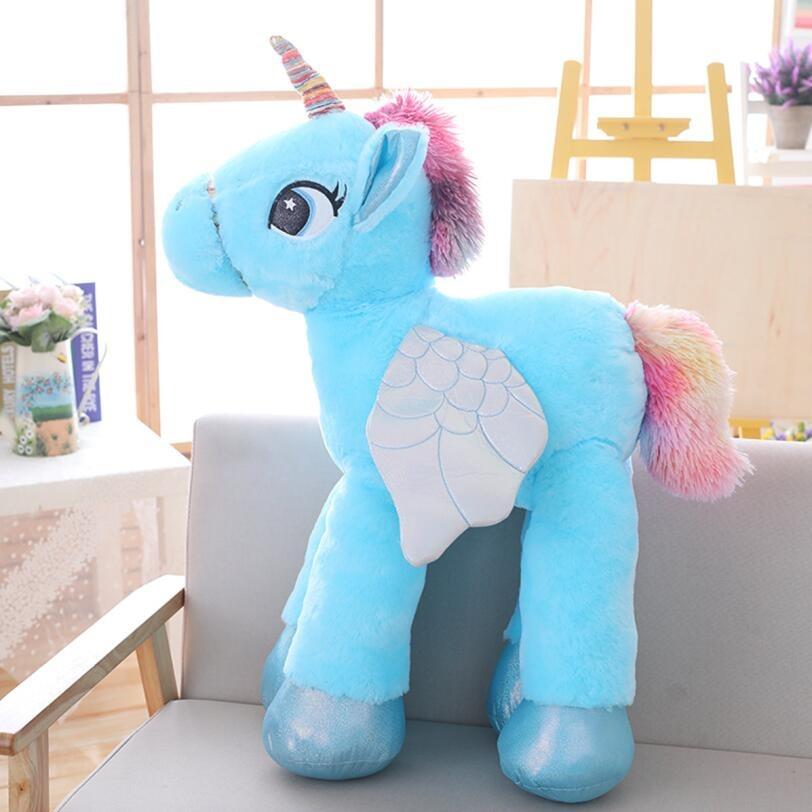 Peluche Licorne Bleue Grande Taille