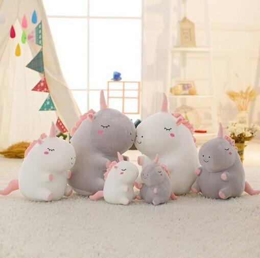 Peluche douce Licorne Grise