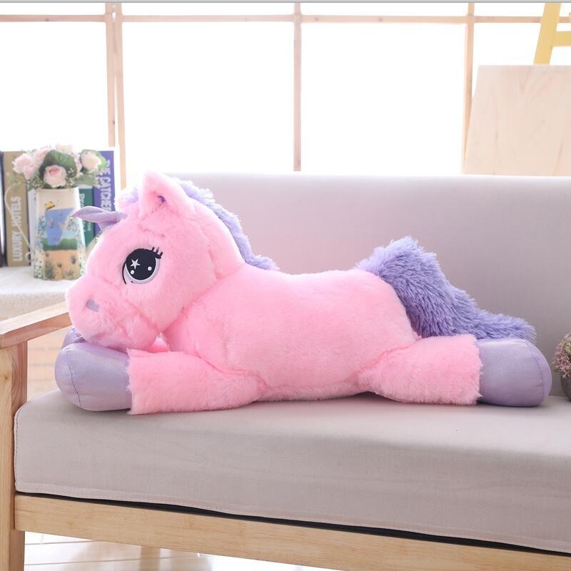 Peluche Licorne Géante Rose 80 cm