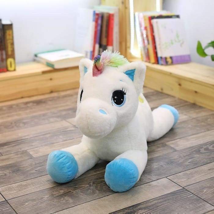 peluche licorne géante bleu