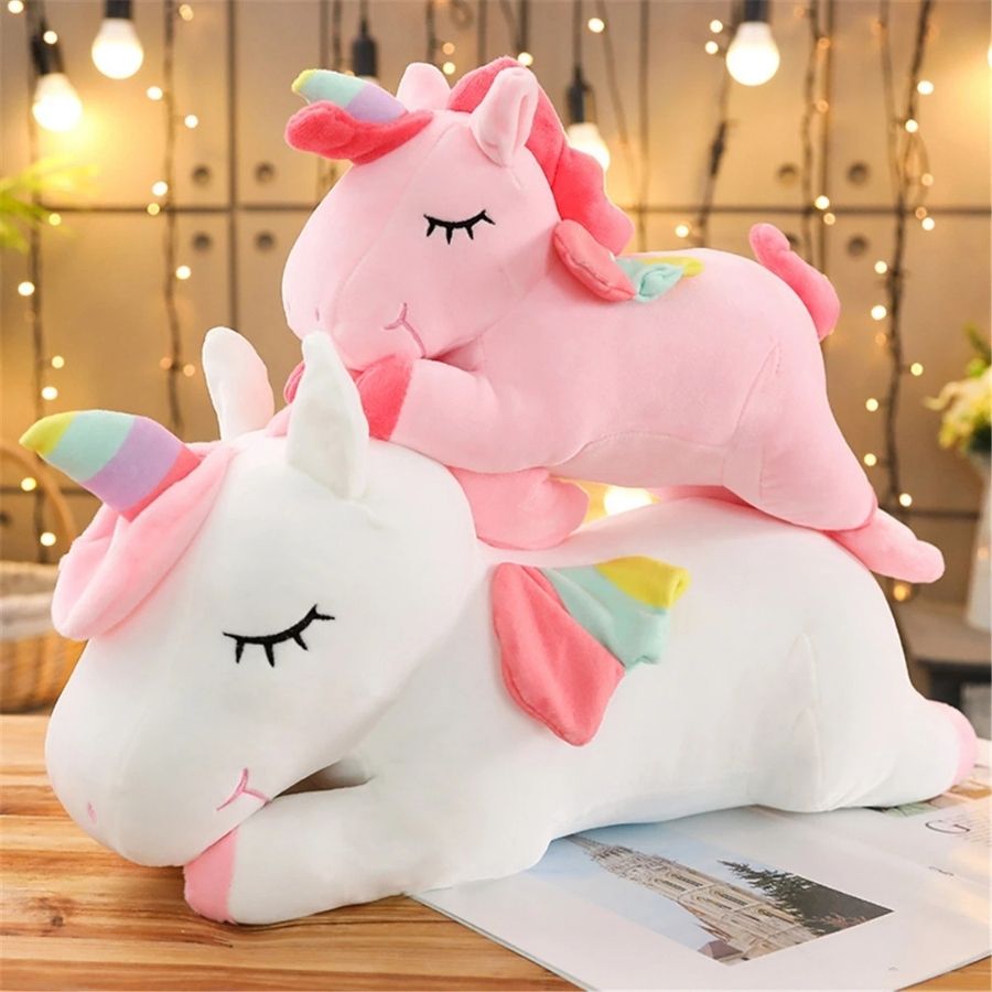 Peluche Licorne Géante Coussin blanche
