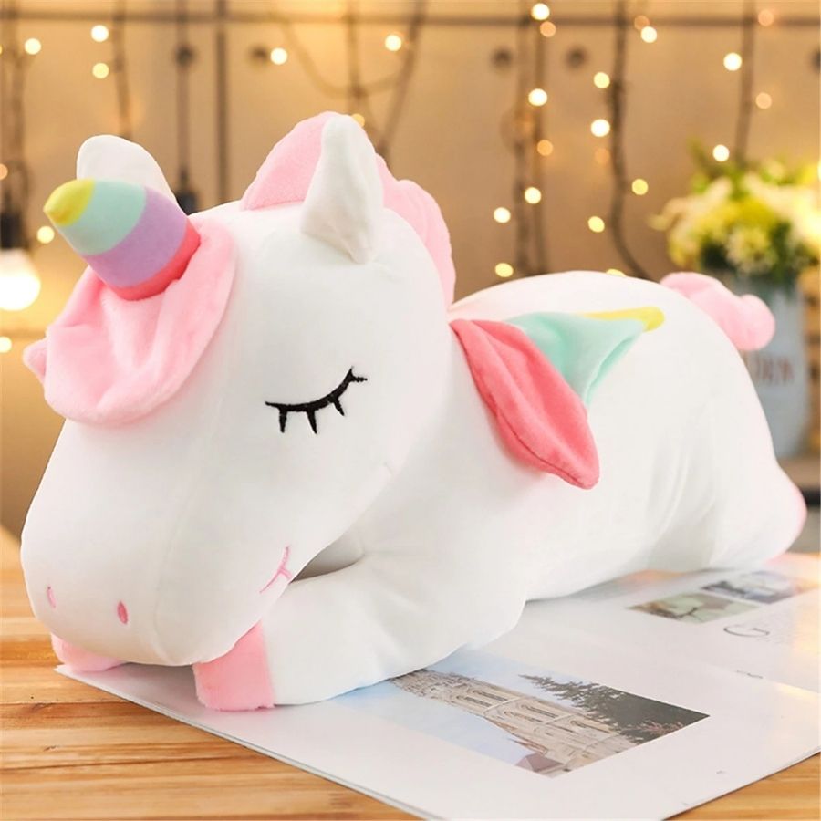 Coussin Peluche Licorne Géante