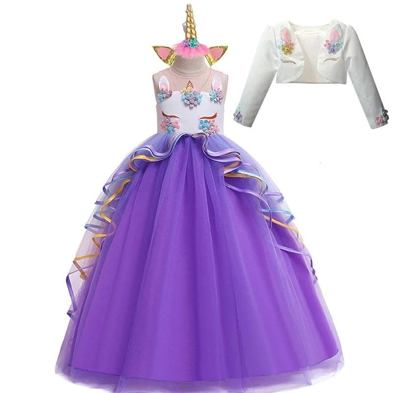 robe déguisement licorne violet fille