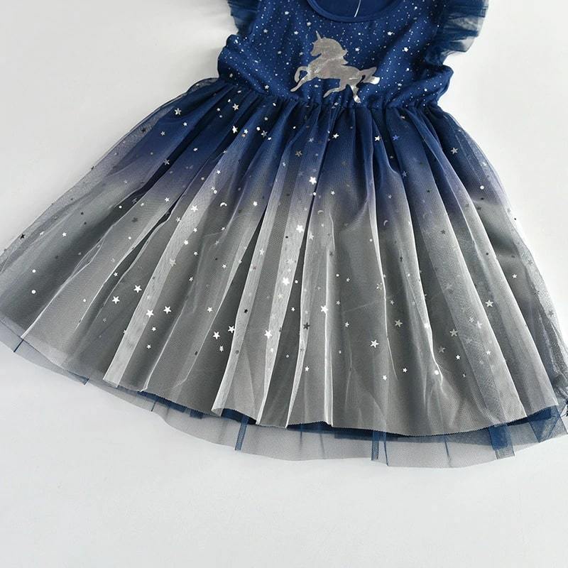 Robe fille licorne argentée