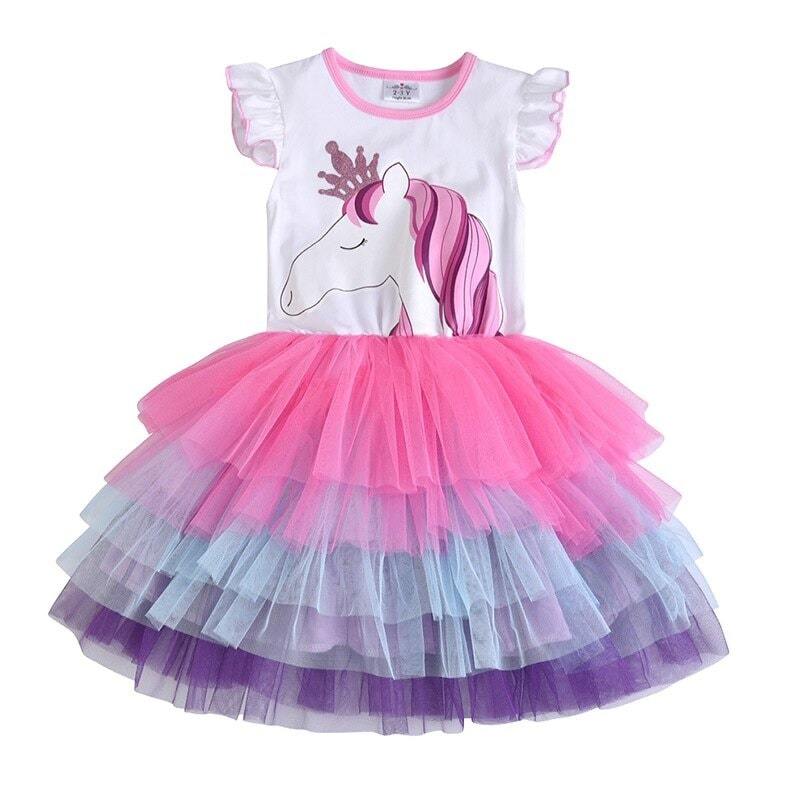 Robe Tutu Licorne Couronne Fillette éclatante