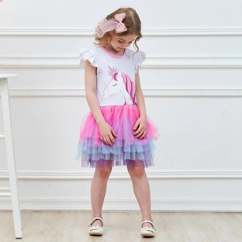 Élégante Robe Licorne pour fillettes