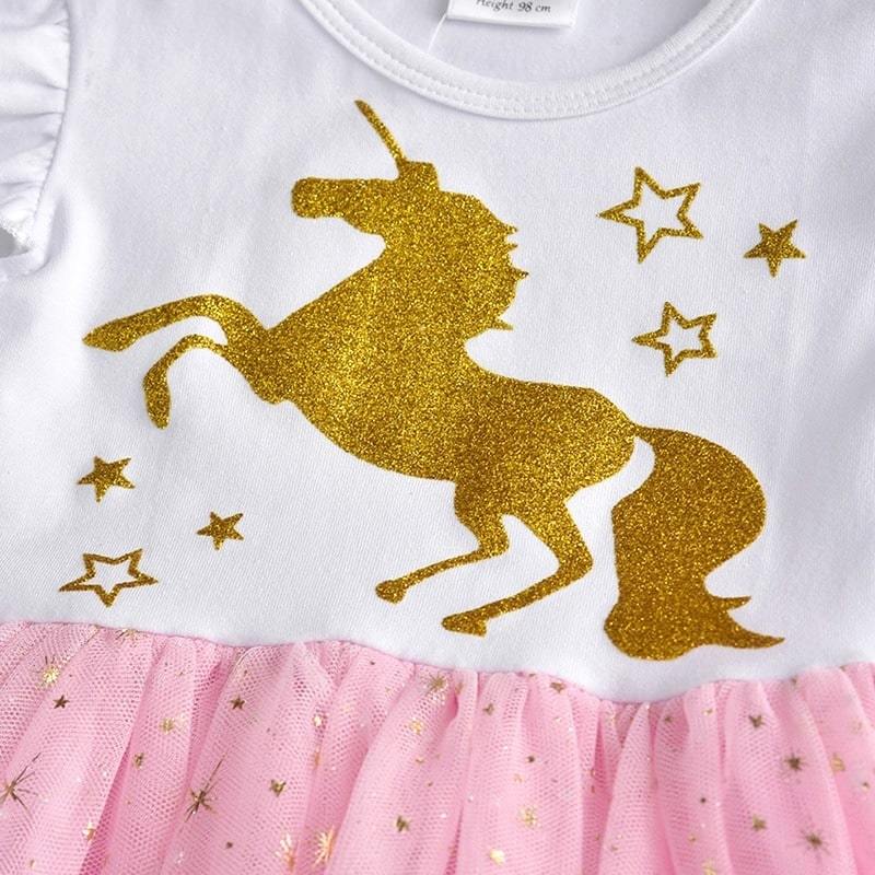 tenue licorne dorée pour filles
