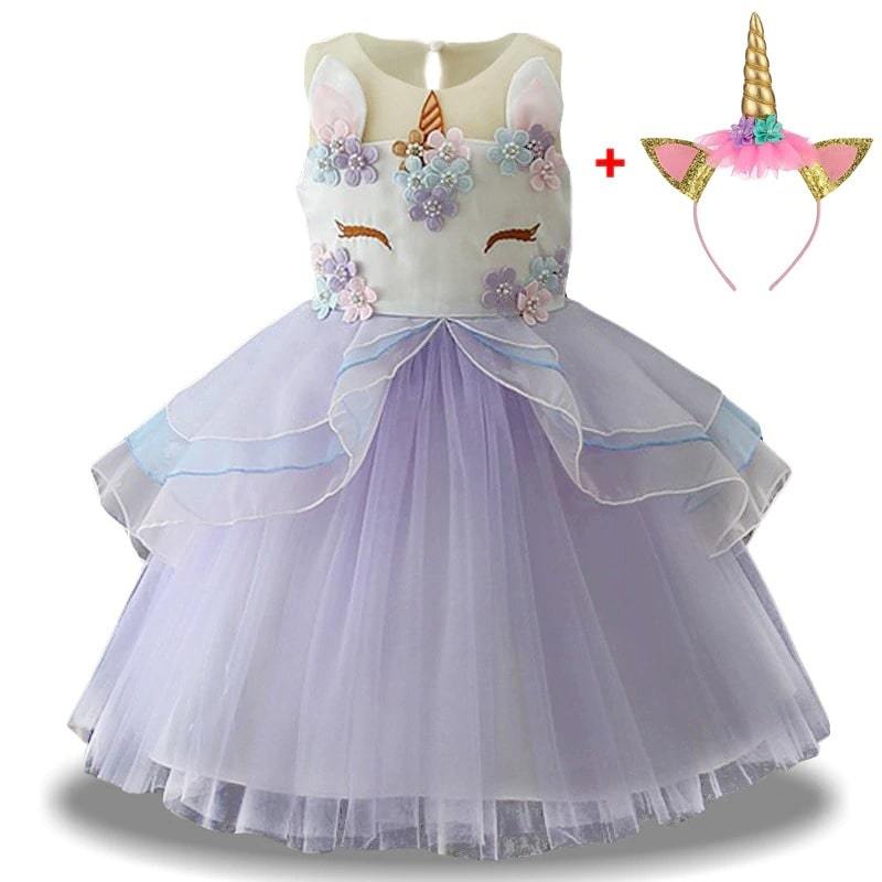 Robe Licorne Fête d'Anniversaire Violet