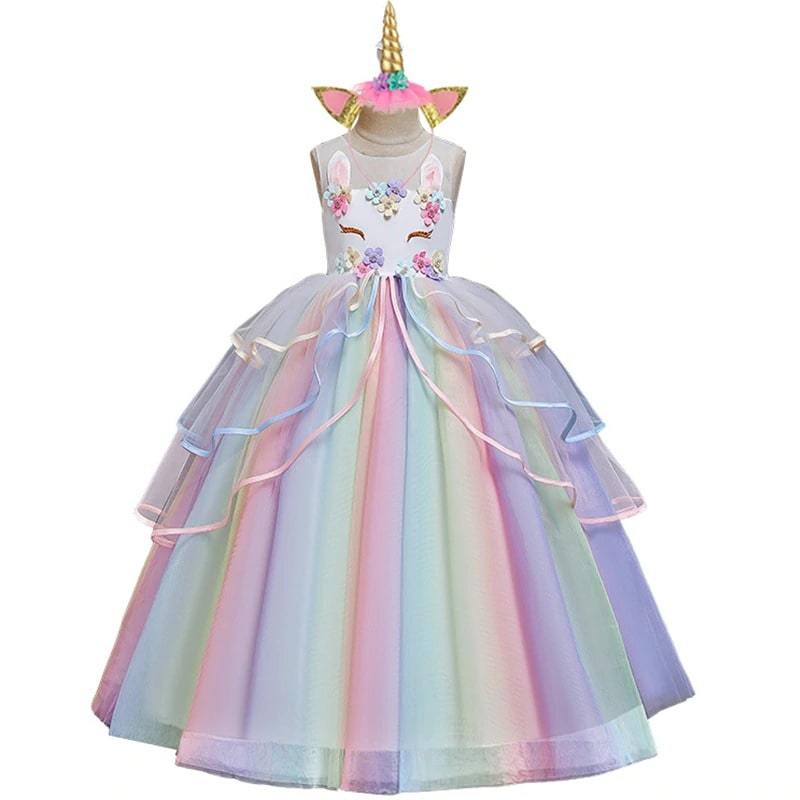 déguisement licorne arc-en-ciel pour fille
