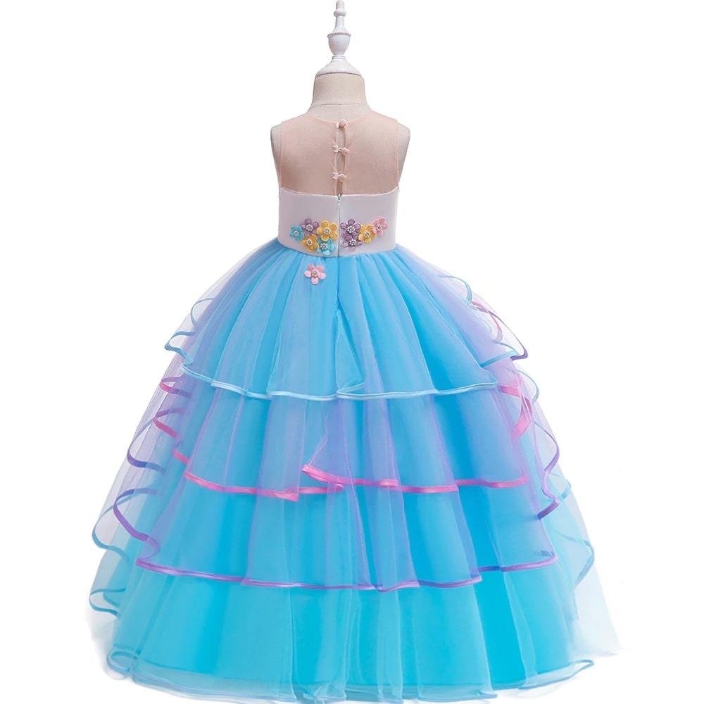 licorne robe princesse bleu