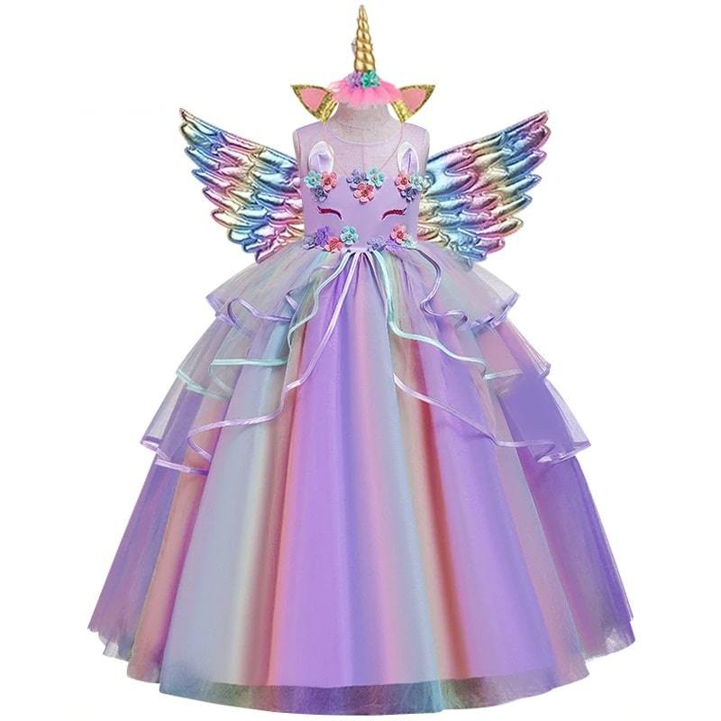 robe princesse licorne colorée