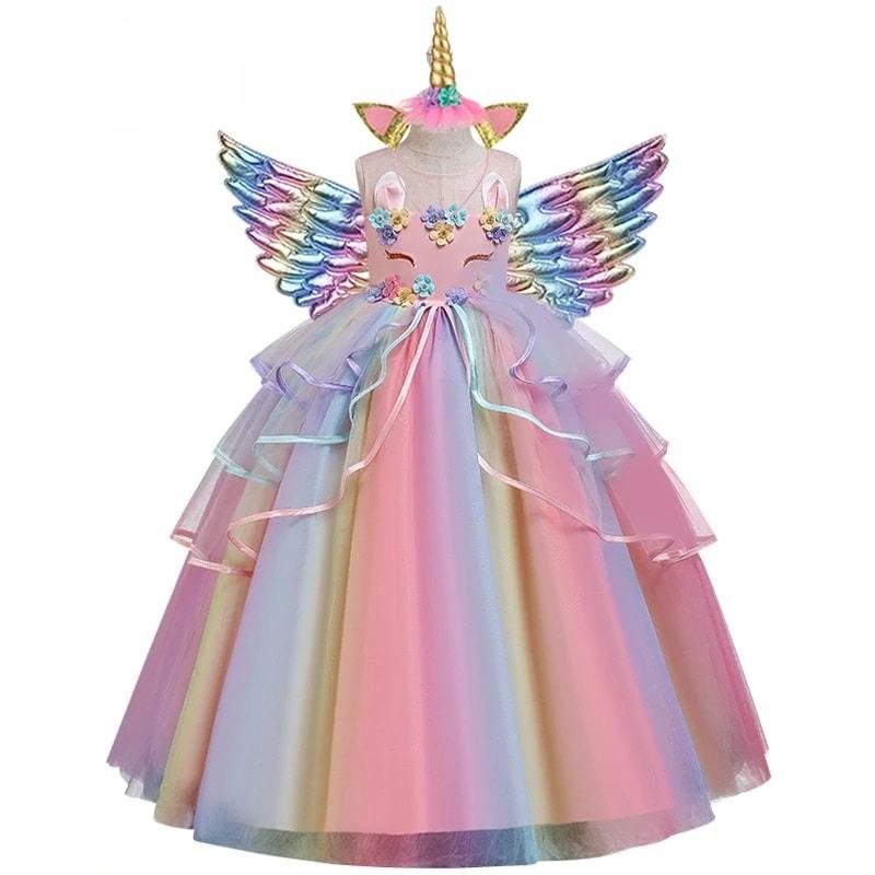 Robe Princesse Licorne Fille Multicolore