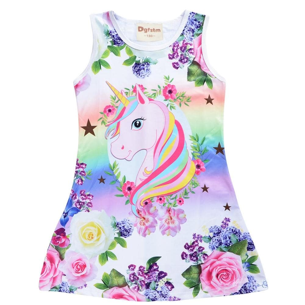 robe licorne fleurs enfant
