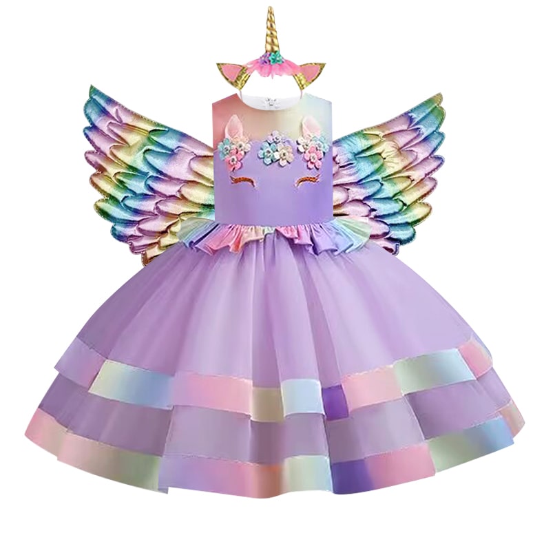 Robe Licorne Fille Violette