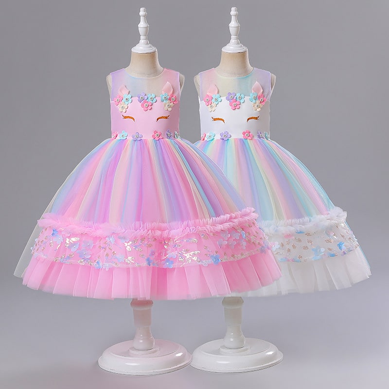 Robe soirée blanche licorne magique