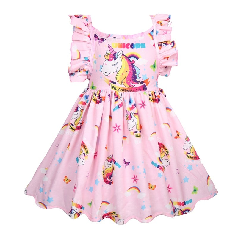 Robe Licorne Fille Emoji rose