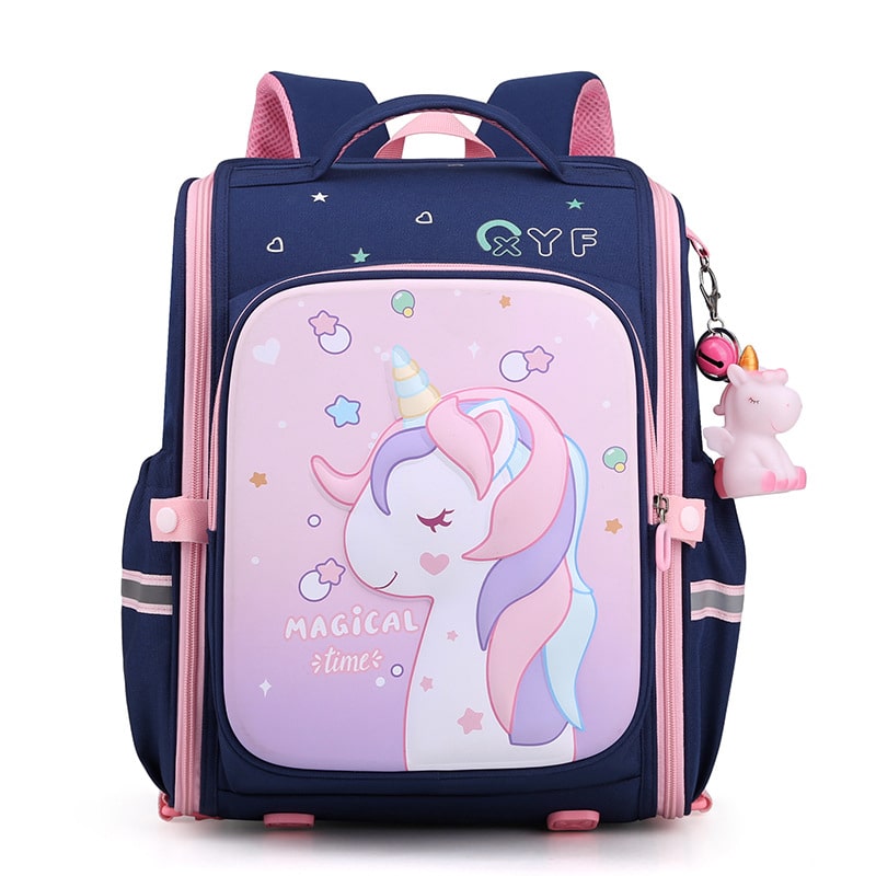 cartable bleu de face