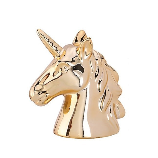 Licorne dorée en céramique