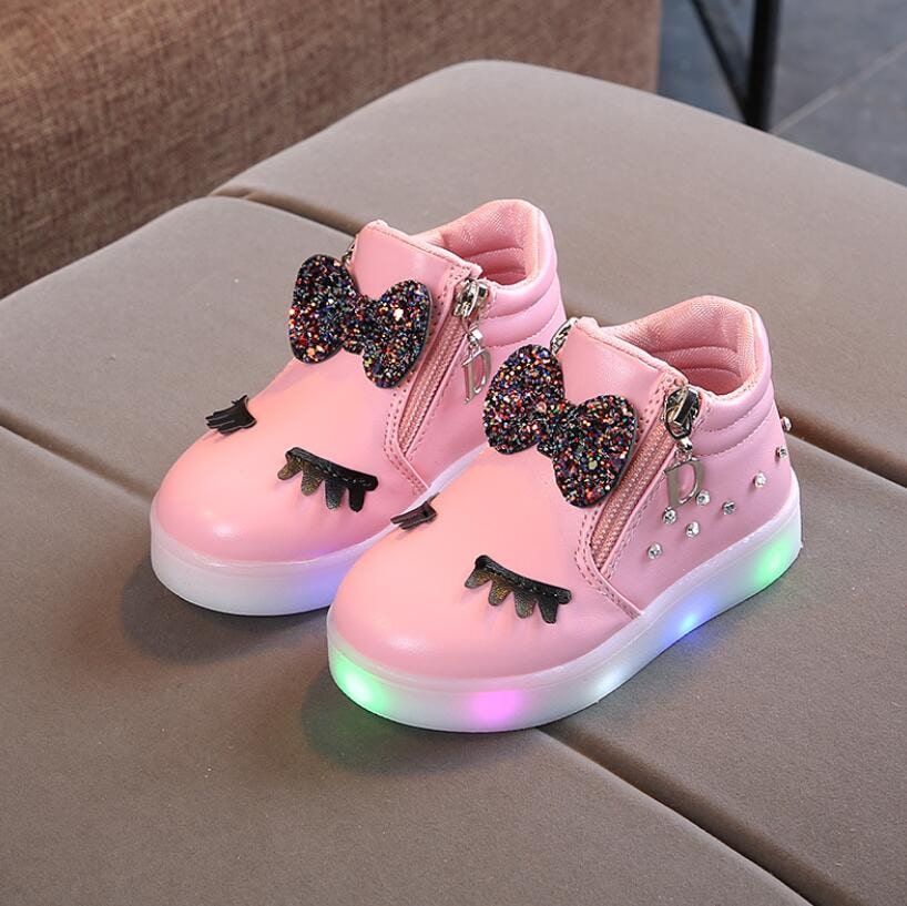 baskets licorne roses lumineuses