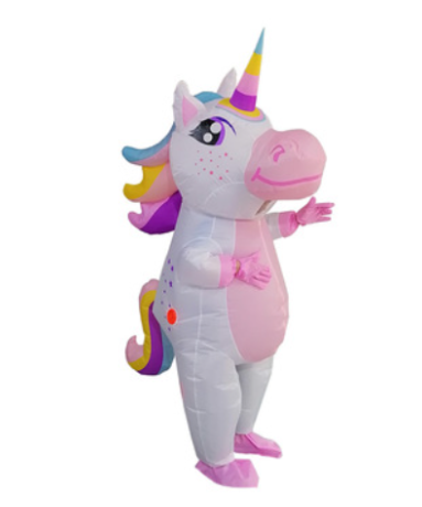 Déguisement licorne en action