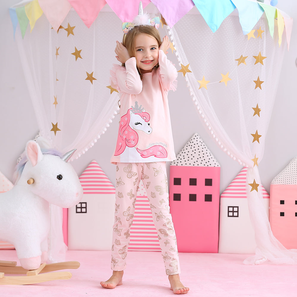 T-shirt licorne rose en coton