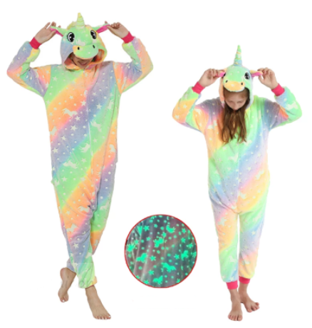 kigurumi licorne lumineux flanelle