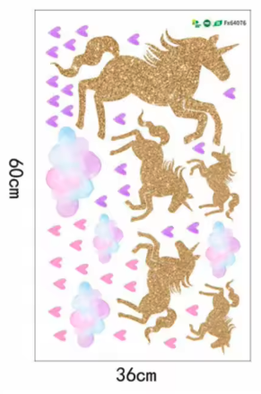 Sticker Mural Licorne Dorée – Image 2