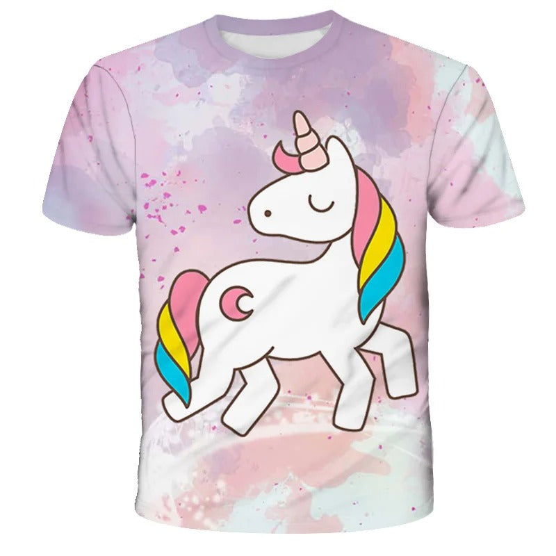T-shirt licorne fille coloré