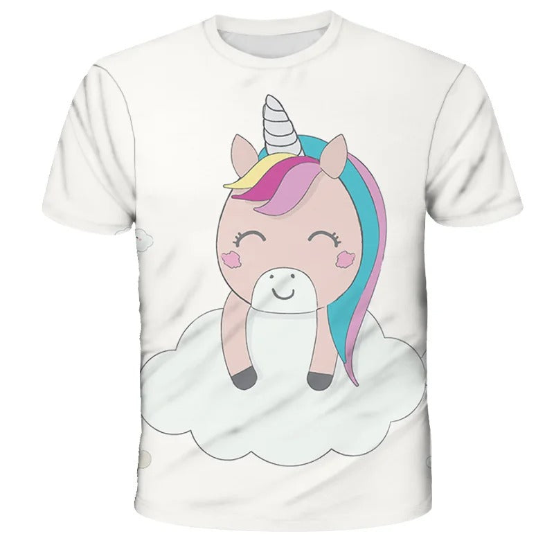 T-shirt enfant licorne blanc