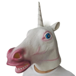 Tête de licorne blanche en latex