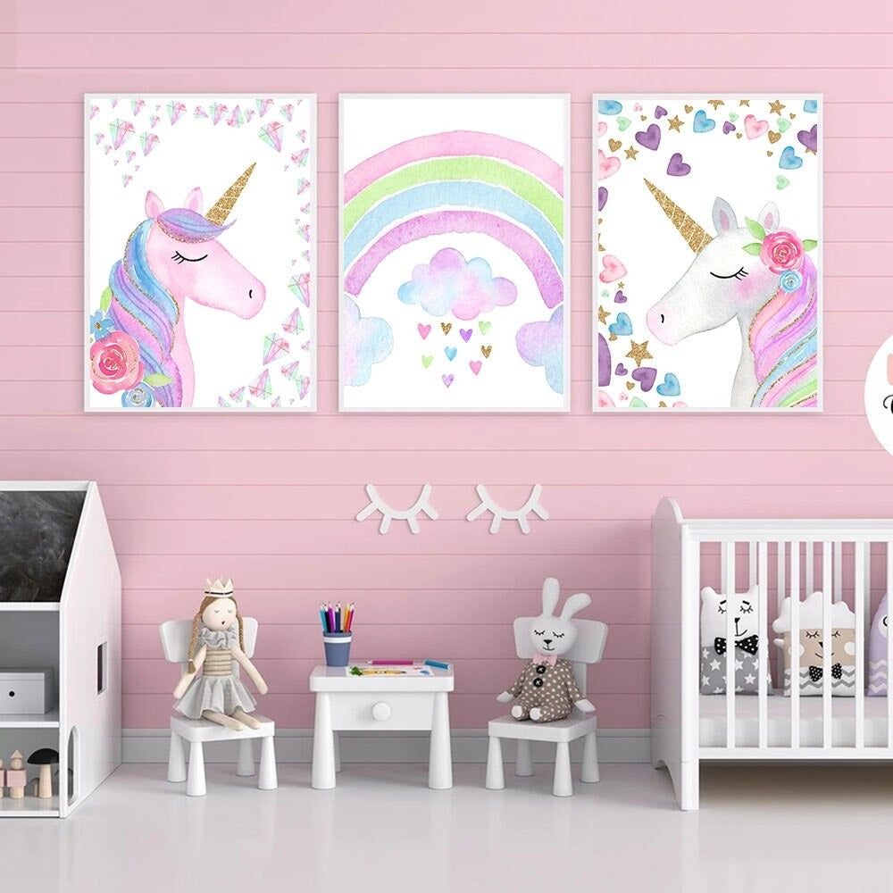 Image de la toile licorne colorée