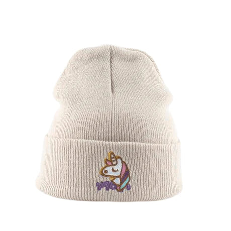 Bonnet fantaisie licorne beige